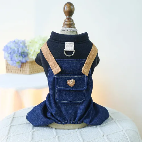 Vista 17 de Ropa de invierno para perro, camisas para mascotas, elegante mono de pana para perros pequeños, overol con pechera para cachorros, overol clásico