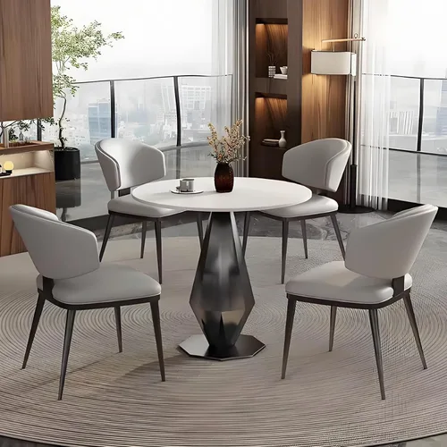 Vista 12 de YVYKFZD Office Reception Room Club Table and Chair Set, Simple Kitchen Dining Table Set, Round Conference Table Coffee Table, Unique Conference Room
