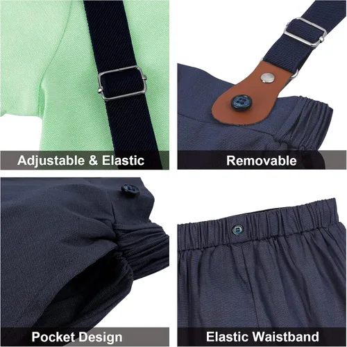 Vista 5 de A&J DESIGN Traje de caballero para bebé, 2 piezas, camisa y pantalones