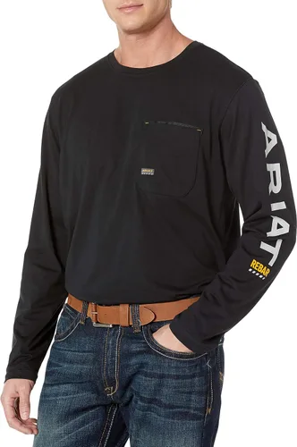 Vista 2 de ARIAT Logotipo de Rebar Workman para hombre, Negro