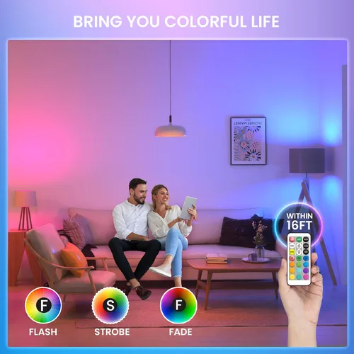 Vista 7 de Bombilla LED E12 que cambia de color con control remoto 2 W E12 bombilla multicolor RGB/3000K/6000K/Base de candelabro regulable Bombillas de luz
