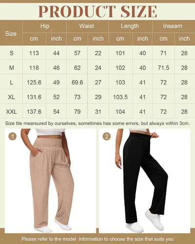 Vista 6 de Neer 3 piezas de pantalones de yoga de pierna ancha para mujer, cómodos, holgados, de cintura alta, pantalones deportivos casuales