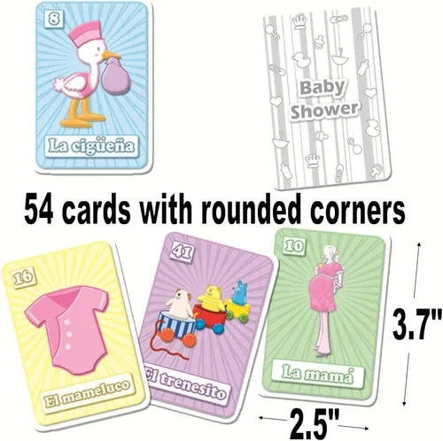 Vista 3 de More Fiesta Baby Shower - Juego de bingo mexicano en español, para 30 jugadores