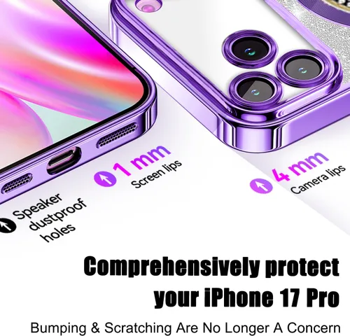 Vista 44 de Misscase Funda magnética con purpurina para iPhone 11 compatible con MagSafe, protección completa, delgada, a prueba de golpes, antiarañazos