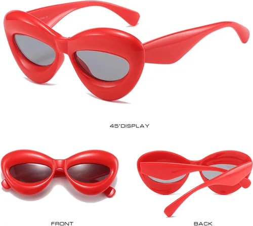 Vista 6 de GIFIORE Gafas de sol infladas de ojo de gato a la moda, divertidas, gafas de sol de moda