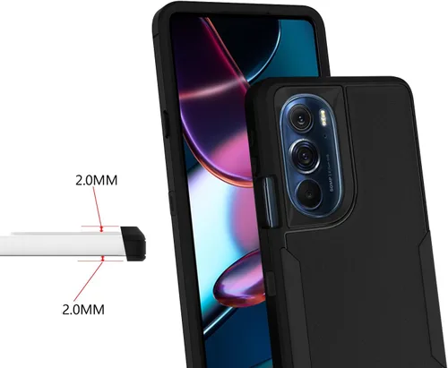Vista 5 de Asuwish Funda protectora de pantalla de vidrio templado para Motorola Edge + Plus 2022/Edge X30/30 Pro y accesorios de celda híbridos resistentes