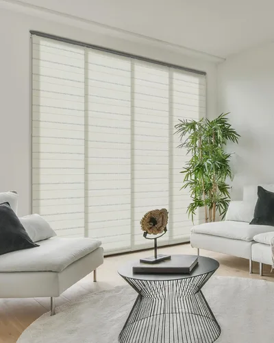 Vista 10 de GoDear Design - Persianas verticales ajustables para puertas corredizas, riel extensible de 45.8 a 86 pulgadas de ancho, cortinas de panel