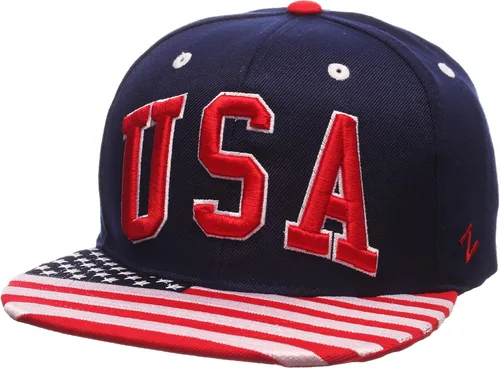 Vista 4 de Zephyr Gorra ajustable con diseño de bandera de país, gorra de béisbol con visera plana