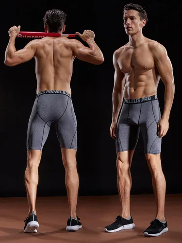 Vista 4 de NELEUS Paquete de 3 pantalones cortos de compresión para hombre