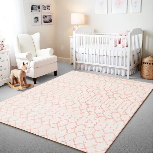 Vista 368 de Istana Alfombra larga antideslizante de 2.5 x 8 para el hogar, para pasillo y cocina, lavable, sedosa y suave al tacto, elegante, color azul y marfil