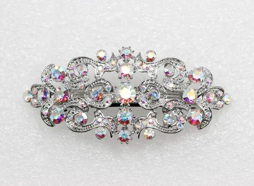 Vista 2 de Faship Precioso pasador floral de cristal AB Rhinestone