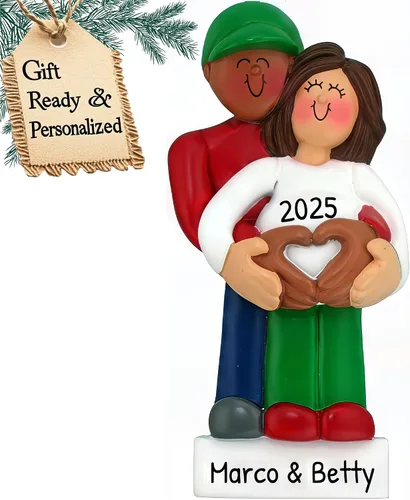 Vista 21 de Adorno personalizado para bebé 2025 – Regalos de embarazo personalizados para futura mamá, adorno de Navidad embarazada 2025, regalos para nuevas
