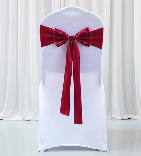 Vista 21 de 6 bandas elásticas para silla, lazos dobles, bandas de elastano para decoración de bodas, fiestas, cumpleaños, banquetes, suministros de Navidad