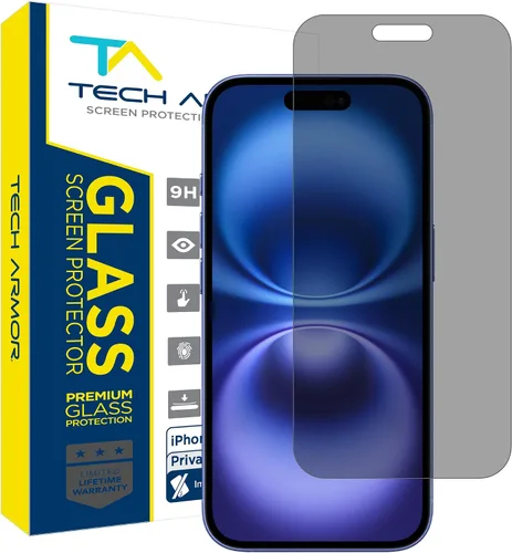 Vista 9 de Tech Armor 1 paquete de protector de pantalla de vidrio balístico de privacidad compatible con Apple iPhone 14 (2022), iPhone 13 y iPhone 13 Pro