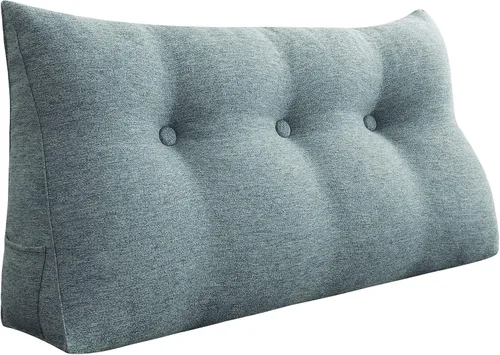Vista 31 de Almohada de cuña acolchada de 8 libras para cabecero, posicionador corporal en forma de triángulo, almohada de lectura para la cama, almohada