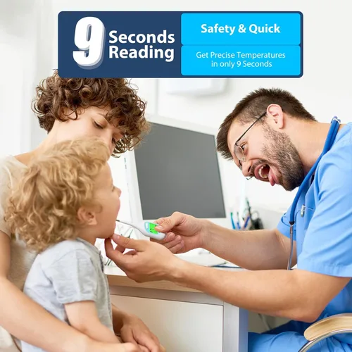 Vista 7 de Boncare Termómetro corporal basal de 9 segundos para ovulación, termómetro oral para adultos y niños, termómetro rectal preciso, con alarma