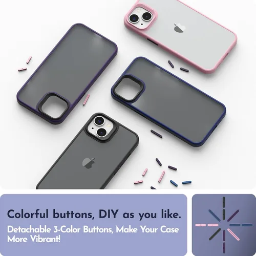 Vista 7 de Funda compatible con iPhone 14 con protector de pantalla, cuerpo completo, a prueba de golpes, con protector de cámara, translúcido mate, funda