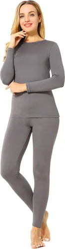 Vista 9 de ViCherub Ropa Interior Térmica para Mujeres con Forro Polar Long Johns Capa Base Térmica Conjunto de Parte Superior e Inferior Clima Frío Negro