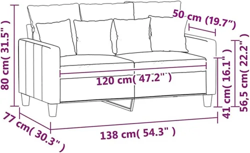Vista 3 de vidaXL Sofá de 2 plazas, acolchado de terciopelo de lujo, cómodo asiento y almohadas acolchados, diseño moderno, marco de metal resistente