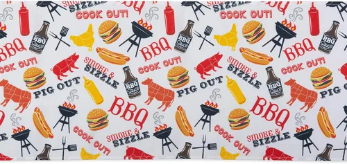 Vista 2 de DII Colección de mesa para exteriores, resistente a las manchas y al agua, 14x72, barbacoa
