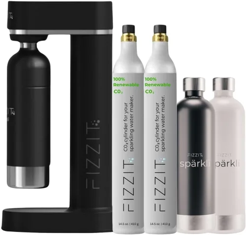 Vista 18 de Fizzit Spärklï Máquina de Agua Carbonatada con Botella de Acero Inoxidable Incluida, Apto para Lavavajillas