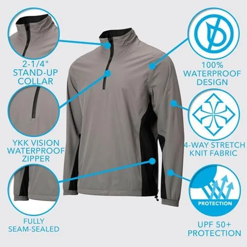 Vista 2 de TGW Suéter impermeable de golf para hombre para golf en condiciones climáticas lluviosas, ventosas y más frescas