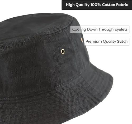 Vista 7 de The Hat Depot - Sombrero unisex, 100% algodón, 300N, fácil de guardar para viajar, playa y verano
