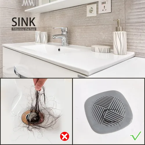 Vista 5 de Cubierta de drenaje de ducha resistente de silicona de 5.5 pulgadas, accesorios de baño, tapón de drenaje, tapón de drenaje para cocina, bañera