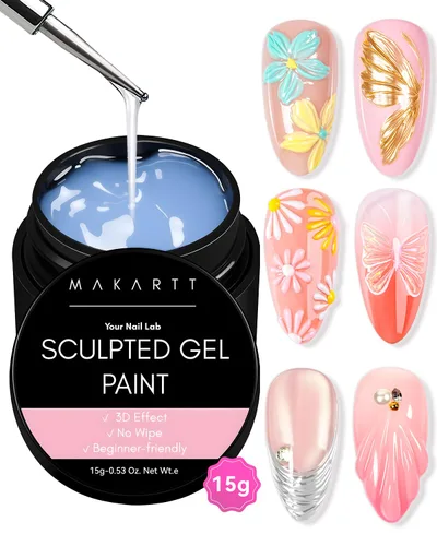 Vista 8 de Makartt Juego de Esmalte de Uñas en Gel Cromado: Esmalte de Uñas en Gel Metálico, Pintura Metálica 3D en Plata y Oro para Arte en Uñas, Secado