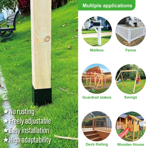 Vista 2 de Protector de poste ajustable de acero inoxidable 304 (rango de 3.3 a 6 pulgadas), protege buzones, cubierta y vallas de la lluvia y daños al