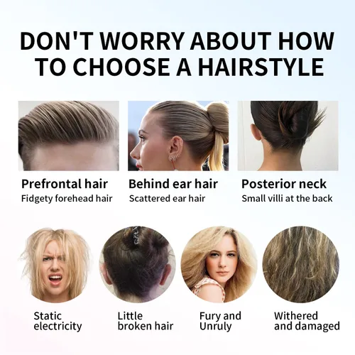 Vista 5 de FUNAN Juego de 9 palos de acabado de cabello con barra de acabado de cabello, barra de cera para el cabello, herramientas para la cola del cabello