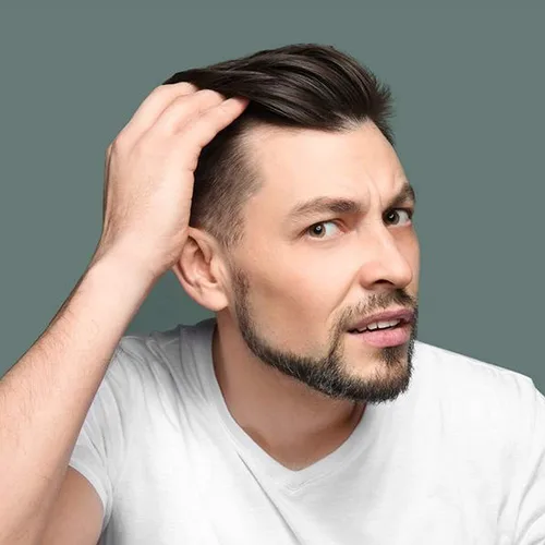 Vista 21 de Toupee de piel fina suave de 0.002 in PU 10x8 pulgadas reemplazo de pelo para hombre postizo 100% europeo piezas de cabello humano para hombre #1