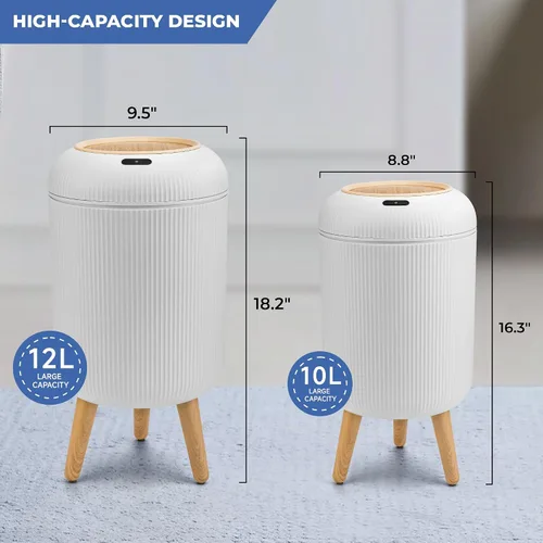 Vista 32 de Pukomc Papelera con sensor inteligente, conveniente e higiénico, fácil de usar, sensor de tecnología, impermeable, papelera de plástico para cocina