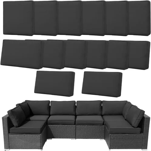 Vista 16 de 14 Fundas de Cojines para Exteriores de Repuesto Lavables Impermeables Resistentes a UV con Cremallera para Sofá de 6 Plazas Fundas Deslizantes