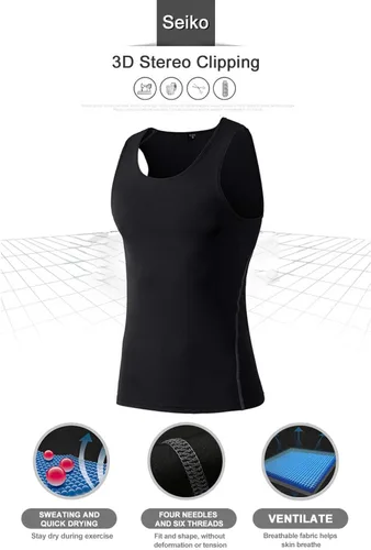 Vista 4 de Algasan Paquete de 2 a 3 camisetas de compresión atlética para hombre, chaleco sin mangas para entrenamiento