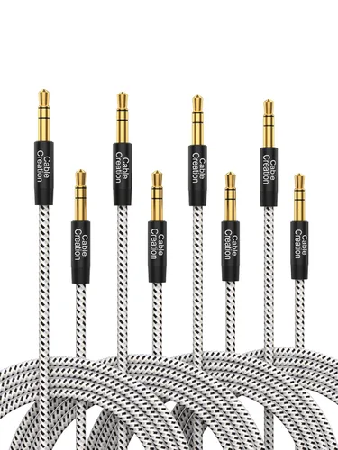 Vista 12 de CableCreation Cable Auxiliar para Auto (1-4 pies), Cable de Audio de 3,5 mm Enrollado de Macho a Macho, Cable Auxiliar Estéreo de 1/8 Pulgadas