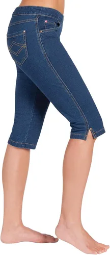 Vista 2 de PajamaJeans - Pantalones capri elásticos estilo mezclilla para mujer, Vaqueros cortos, S