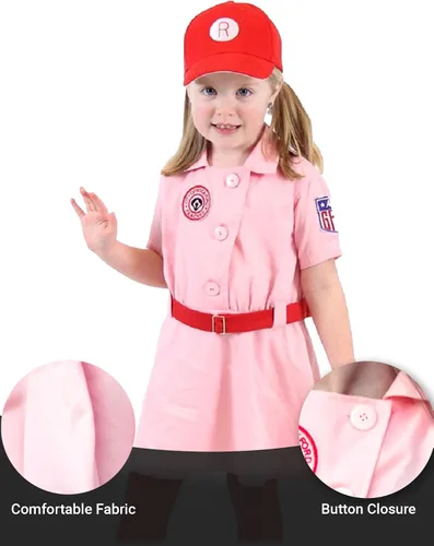Vista 5 de Rockford Peaches AAGPBL - Vestido de béisbol para niñas