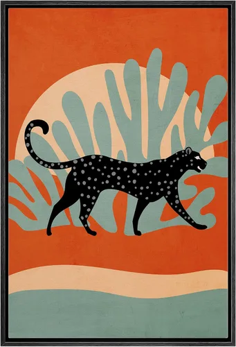 Vista 40 de SIGNWIN Lienzo enmarcado para pared, decoración de habitación preparada, alfombra de piel de guepardo africano, bosquejo, naturaleza, desierto