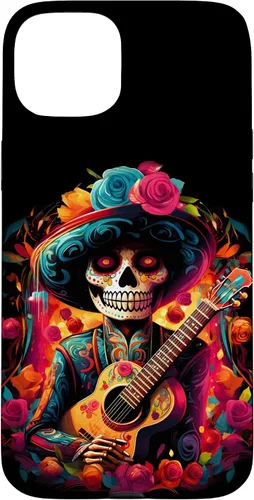 Vista 9 de iPhone 16 Sugar Skull Day of the DEAD Dia de Los Muertos Mariachi Case