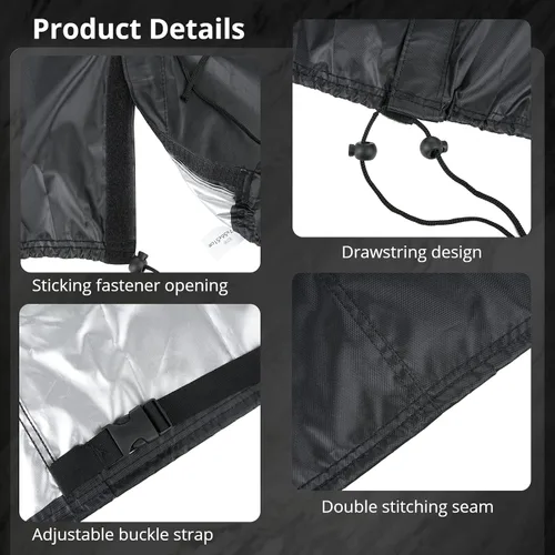 Vista 4 de Funda plegable para carro de jardín 600D, cubierta protectora de tela Oxford 600D, cubierta impermeable para carrito de jardín, cubiertas