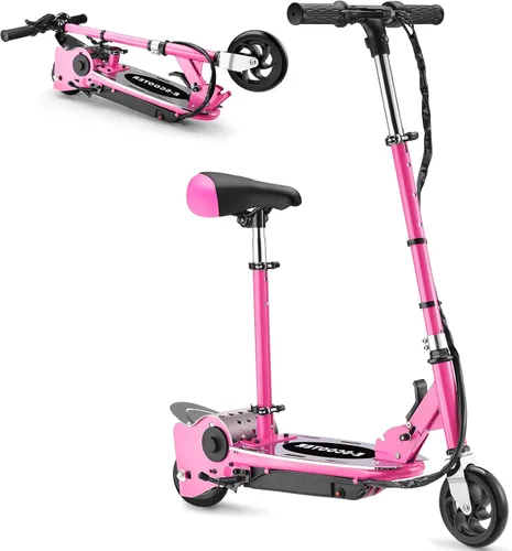 Vista 12 de Electric Scooter with Seat, Adjustable Height for Kids Ages 6-12, up to 10mph ＆ 155lbs Max Load, Removable Seat 2 Riding Styles