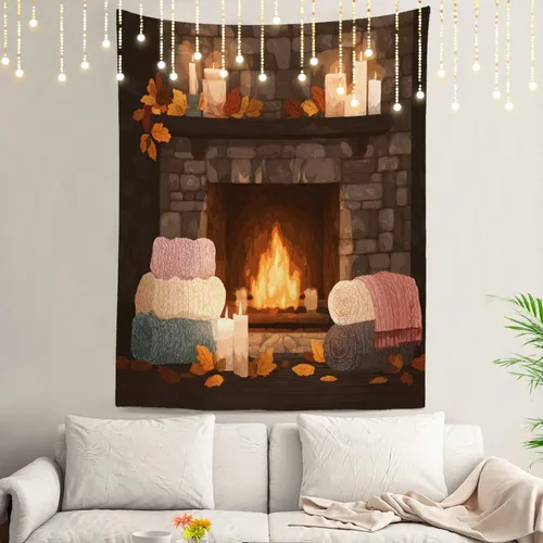 Vista 41 de Shrahala Peaceful Retreat Charming Abode Tapestry, Verdant Landscape Water Wall Hanging Hd Print Polyester Backdrop For Dorm Room Bedroom 30 X 40 In