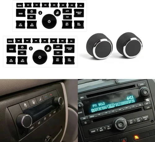 Vista 9 de x xotic tech Paquete de 2 calcomanías de botón de CA para automóvil, kit de reparación de botón de control de CA, compatible con Chevy Silverado