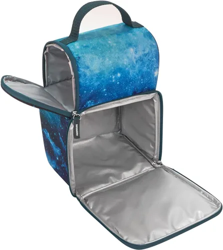 Vista 6 de THERMOS Lonchera doble para niños, color verde azulado galaxia
