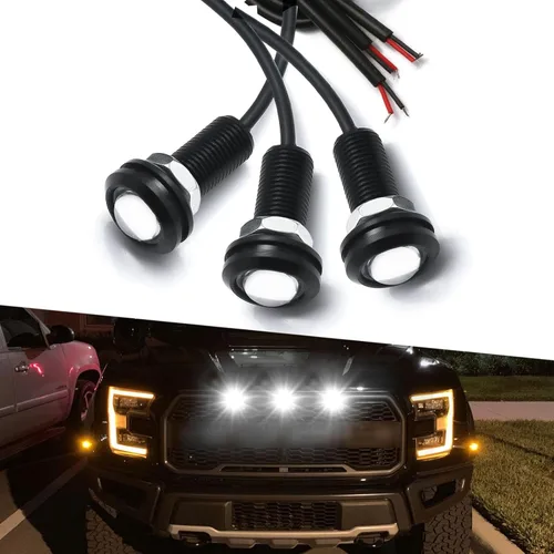 Vista 11 de x xotic tech 3 luces LED para parrilla delantera con montaje de lente de proyector compatible con automóviles, camionetas, camiones, SUV, remolques