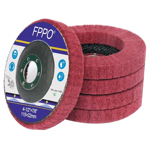 Vista 9 de FPPO 5 piezas disco de aleta de fibra de nailon de 4.5" x 7/8" pulgadas, rueda de pulido y esmerilado, almohadilla de fregado rueda de pulido
