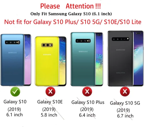 Vista 5 de Funda para Galaxy S10, [sin protector de pantalla] resistente a prueba de golpes, polvo y caídas, 3 capas de protección completa del cuerpo, funda