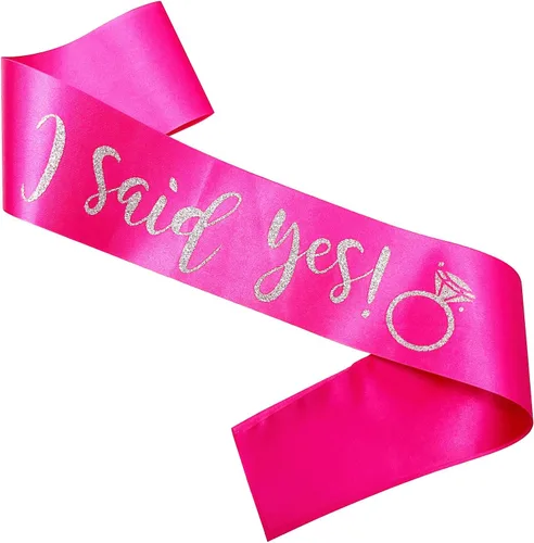 Vista 8 de Banda con texto en inglés "I Said Yes para mujer, propuesta de compromiso, banda de despedida de soltera para despedida de soltera, regalos de boda