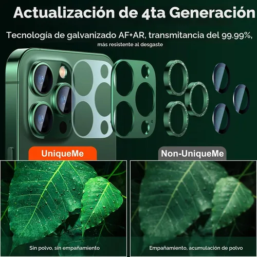 Vista 2 de UniqueMe - Protector de lente de cámara para iPhone 13 Pro/iPhone 13 Pro Max, [fuerte protección contra caídas] [no se cae fácilmente] Cubierta